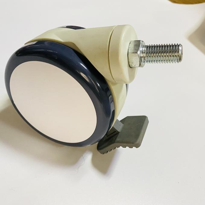 چرخ کاستور چرخ دار بی سیم ترمز ساقه ای چرخدار کریستال خاموش برای تخت های بیمارستان 1