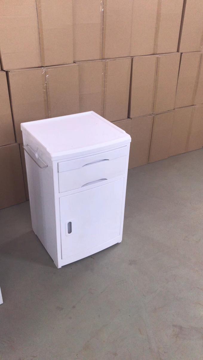 میز کنار تخت طبی ABS کابینت میز کنار تخت قابل تنظیم سفید 0