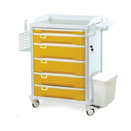خرید داروی پانسمان ICU سبد چرخ دستی پزشکی Yellow Mobile ABS تولید آنلاین