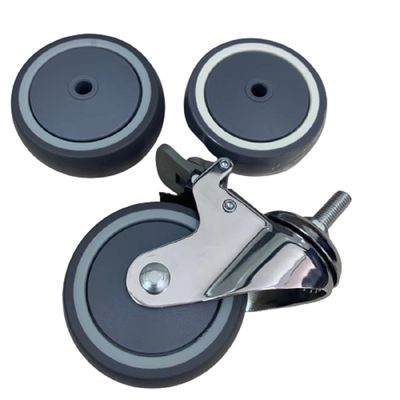 خرید چرخ کاناپه کاسترز قفل کننده 4 اینچی PU Mute پزشکی متوسط ​​وظیفه چرخ بیمارستان تولید آنلاین