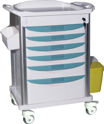خرید Cross Brakes ABS Mesa Resuscitation 6 Drawers Nursing Crash Cart تولید آنلاین