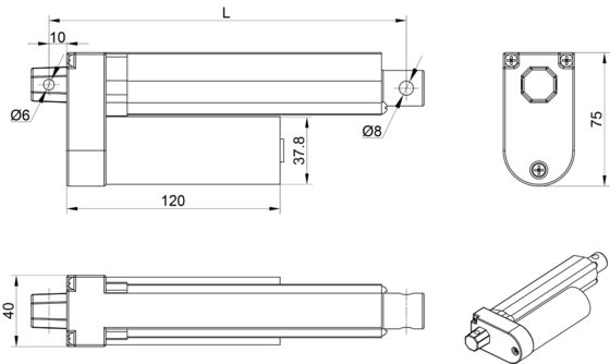 موتور ویژه بیمارستان سفید برای محرک خطی تجهیزات پزشکی