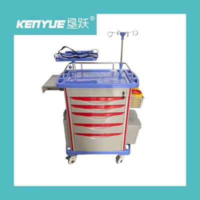 چرخ دستی اورژانس بیمارستانی گاری پلاستیکی لوکس ABS با چرخ