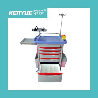 چرخ دستی اورژانس بیمارستانی گاری پلاستیکی لوکس ABS با چرخ