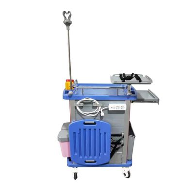 چرخ دستی اورژانس بیمارستانی گاری پلاستیکی لوکس ABS با چرخ