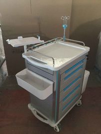 سبد چرخ دستی پزشکی فولاد ضد زنگ ، تحویل داروی واگن برقی اورژانس بیمارستان Icu