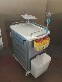 سبد چرخ دستی پزشکی فولاد ضد زنگ ، تحویل داروی واگن برقی اورژانس بیمارستان Icu