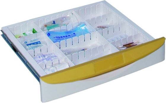 سبد چرخ دستی پزشکی آلیاژ آلومینیوم 70 میلیمتر 4 با دراور