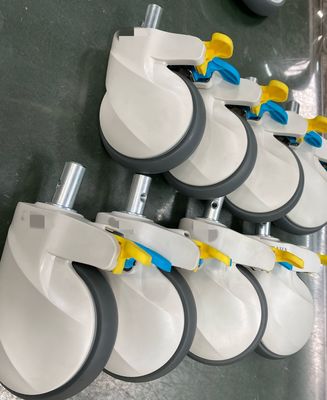 تختخواب پزشکی جدید 5 اینچی چرخ چرخ مرکزی کنترل پیستون قطر 28 کاستور با ترمز