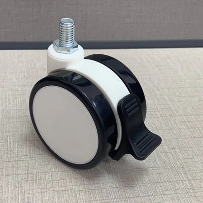 PU TPR مواد M12X25MM چرخ های کاستور پزشکی با قفل مرکزی ترمز
