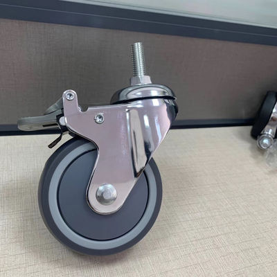 چرخ کاناپه کاسترز قفل کننده 4 اینچی PU Mute پزشکی متوسط ​​وظیفه چرخ بیمارستان