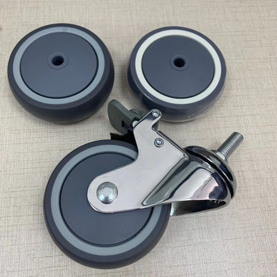 چرخ کاناپه کاسترز قفل کننده 4 اینچی PU Mute پزشکی متوسط ​​وظیفه چرخ بیمارستان