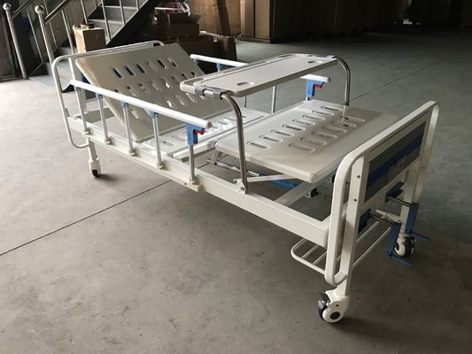 تختخواب دستی بیمارستان دو کارکرد پزشکی با دو میل لنگ و میز روی تخت