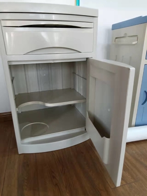 میز کنار تخت طبی ABS کابینت میز کنار تخت قابل تنظیم سفید