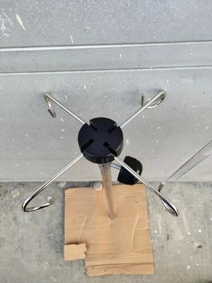 پایه تزریق فولاد ضد زنگ بیمارستان IV Pole سفید و مشکی با قلاب