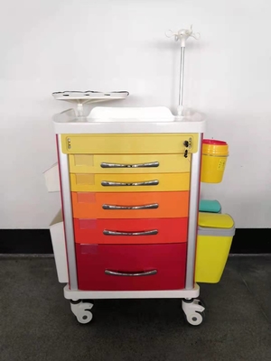 Red Dispensing Cart بیهوشی آلومینیوم فولاد ABS مواد