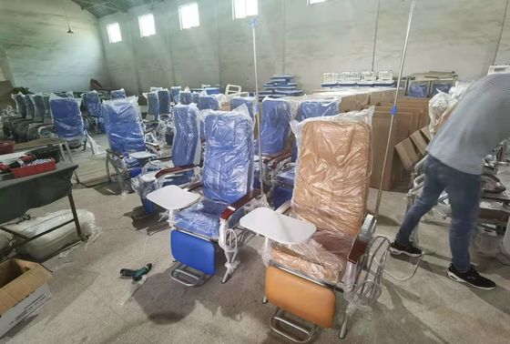 صندلی انتقال خون بیمارستانی برای استفاده بیماران استراحت پشت و استراحت پا قابل تنظیم