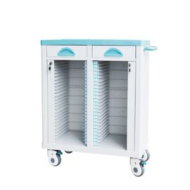 قفسه سینه بیمار ABS قفسه نگهداری پزشکی سبز آبی 470 * 410 * 880mm چرخ خاموش